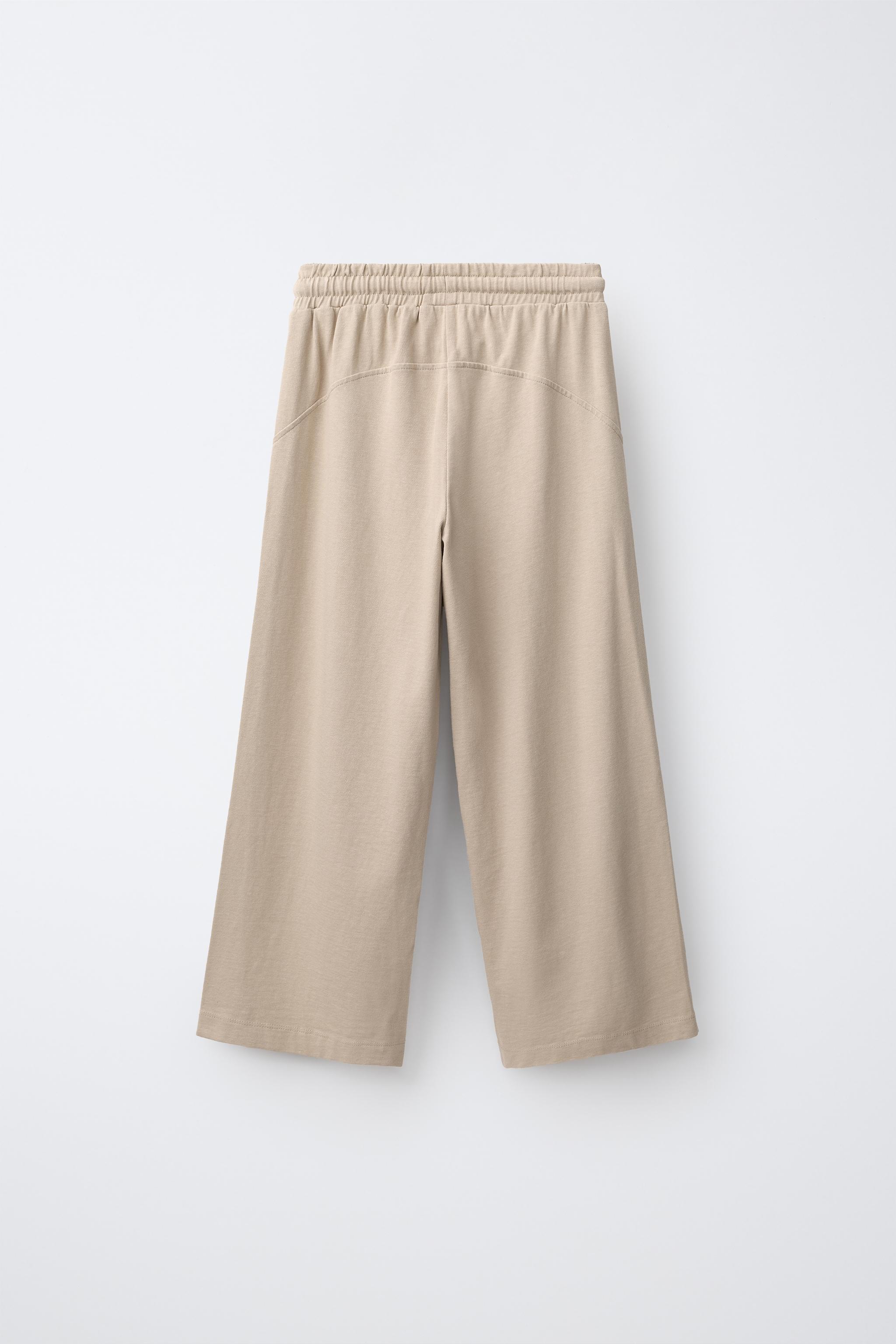 Детские брюки Zara STRIPED T-SHIRT AND WIDE-LEG PANTS SET — фото 5