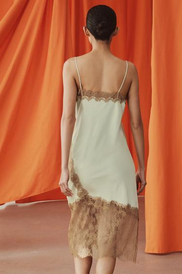 ROBE STYLE LINGERIE DENTELLE ZW COLLECTION - Vert d'eau de Zara - Image 2