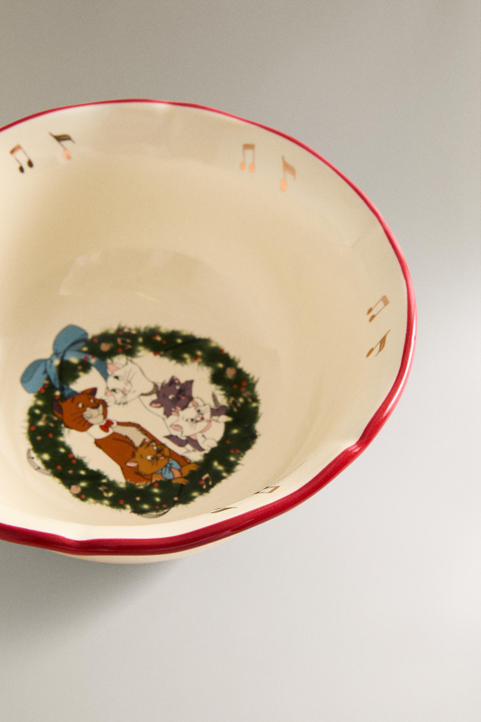 CHILDREN'S CHRISTMAS STONEWARE BOWL THE ARISTOCATS ©DISNEY