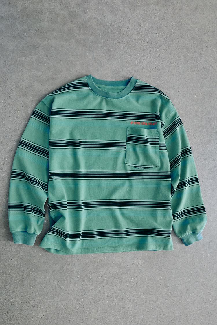 Camiseta estampado rayas logo