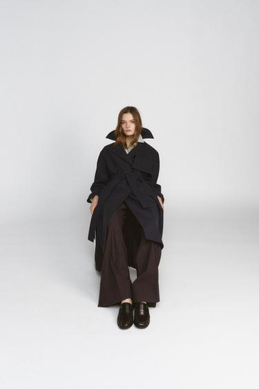 TRENCH À CARREAUX ZW COLLECTION ÉDITION LIMITÉE - Marron-Bleu de Zara - Image 5