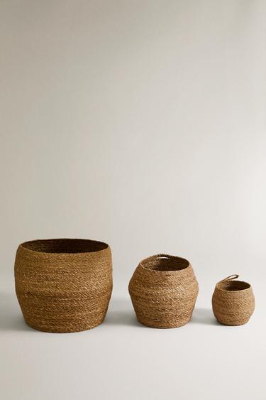 SEAGRASS OVAL BASKET - Light beige by Zara