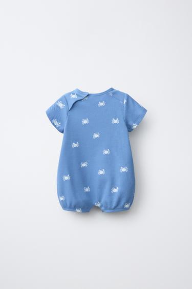 CRAB TEXTURED ROMPER - Blue/White by Zara - Image 1