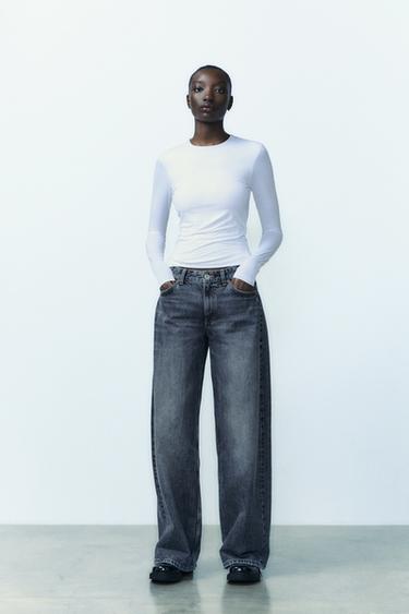 T-SHIRT EN POLYAMIDE À MANCHES LONGUES - Blanc de Zara - Image 0
