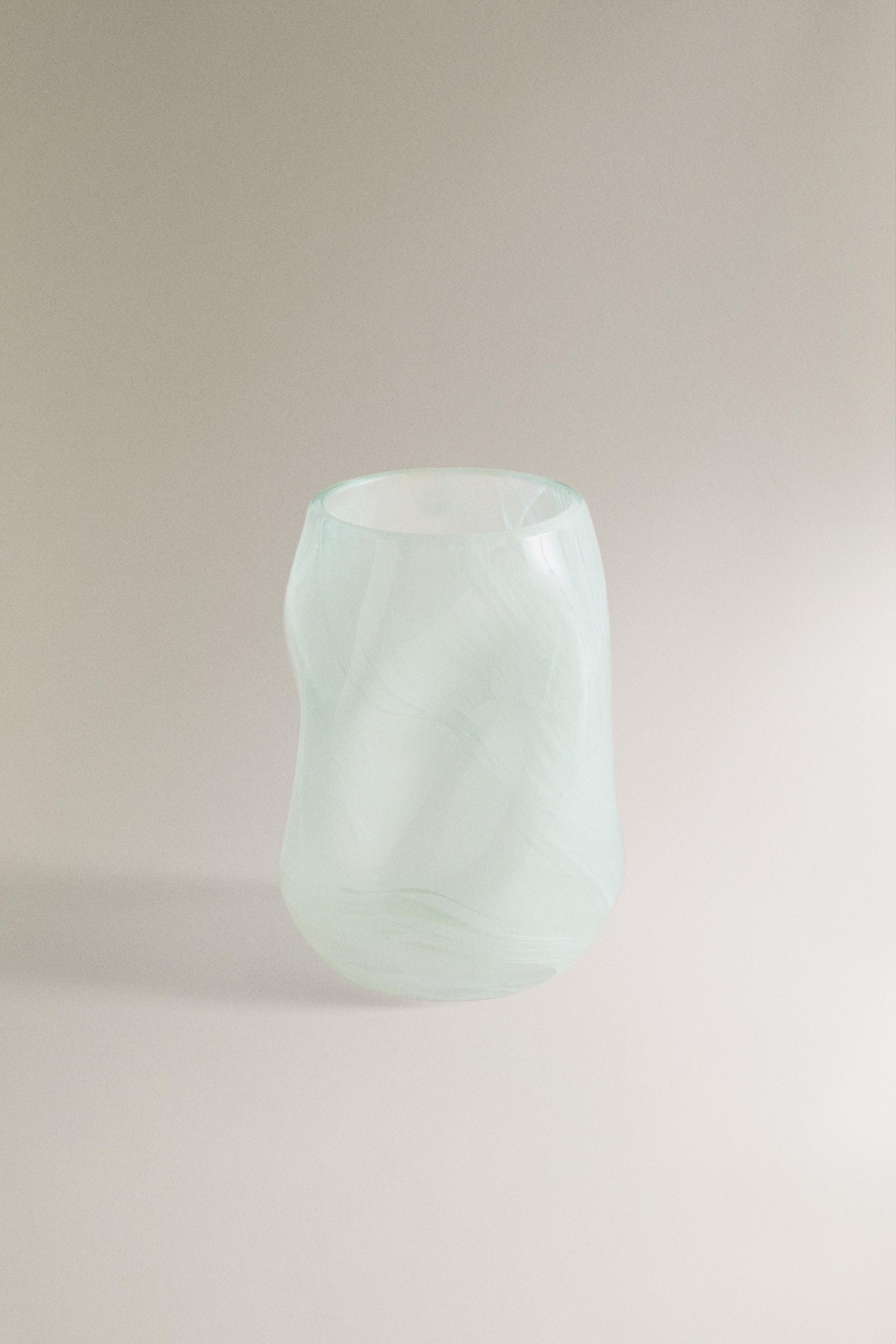 SHADED GREEN GLASS TOOTHBRUSH HOLDER