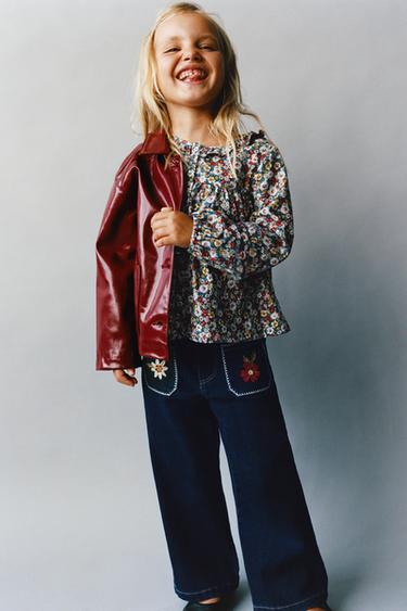 JEANS MARINE COM BOLSOS BORDADOS - Azul da Zara