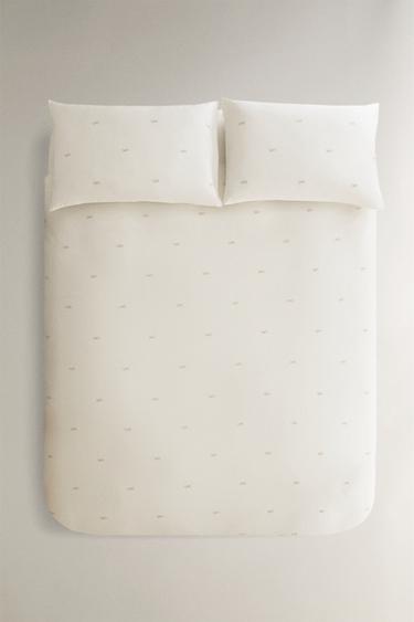 COTTON SATEEN DUVET COVER WITH BOWS (300 THREAD COUNT) - Cava by Zara