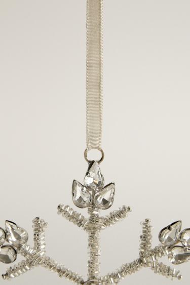 CRYSTAL SNOWFLAKE CHRISTMAS TREE ORNAMENT — Silver 2