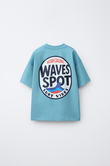 SURF PRINT T-SHIRT - Light blue by Zara - Image 1