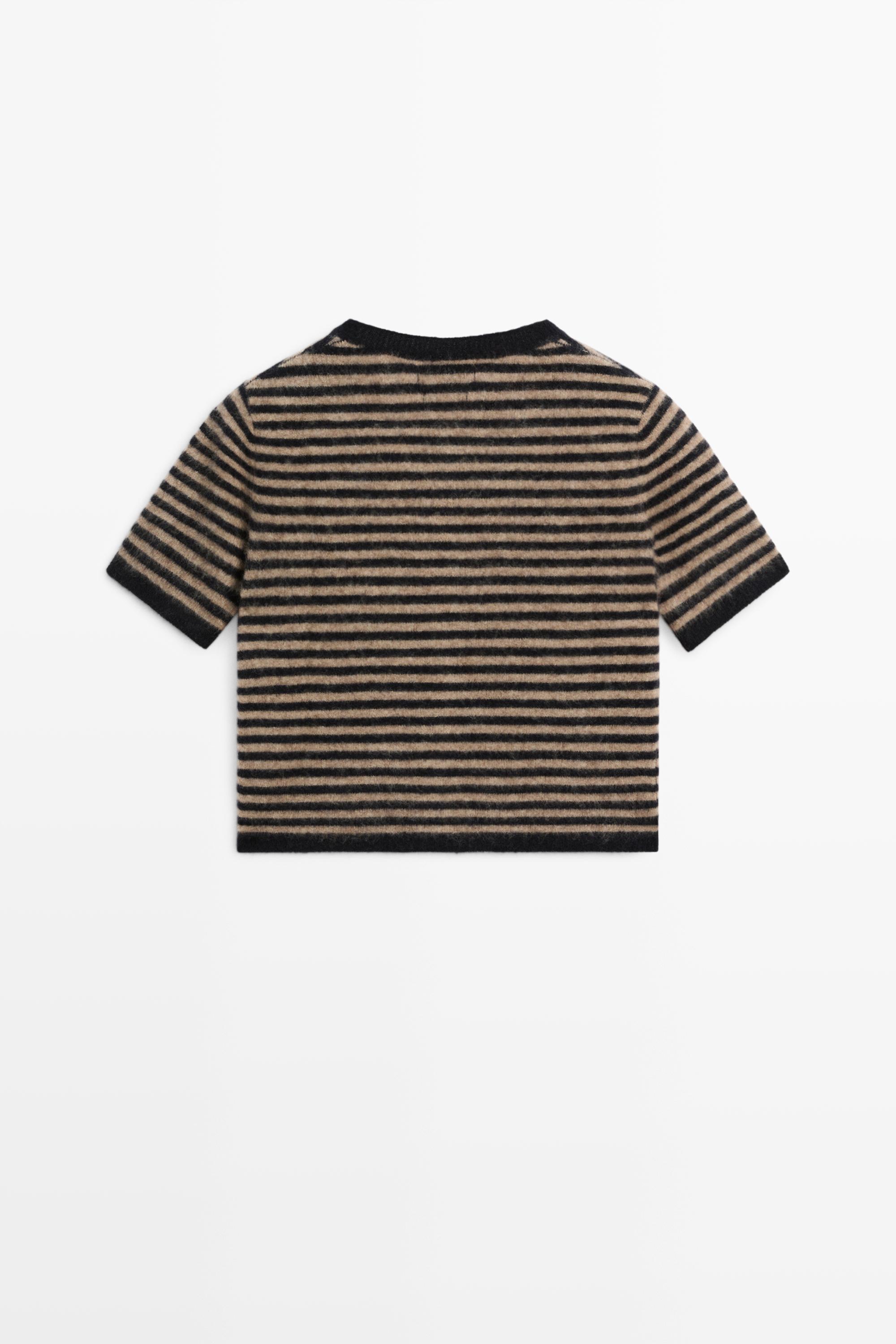 100% wool short sleeve knit cardigan
