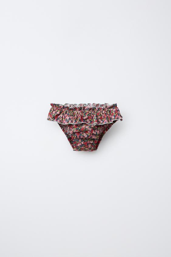Zara 2-6 歲/ Liberty 花卉印花比基尼下裝 - 玫瑰紅色 - 圖片 0