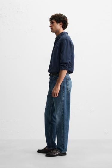 CHEMISE 100 % LIN - Bleu marine de Zara - Image 3