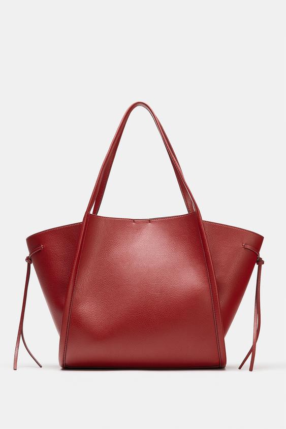 BOLSA TOTE BAG COM LAÇOS - Vermelho da Zara - Imagem 0