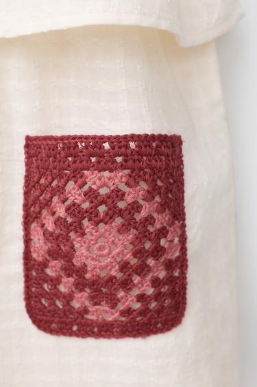 COMBINAISON À POCHES EN CROCHET - Écru de Zara - Image 3