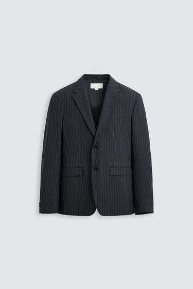 PINSTRIPE SUIT BLAZER - Navy blue by Zara