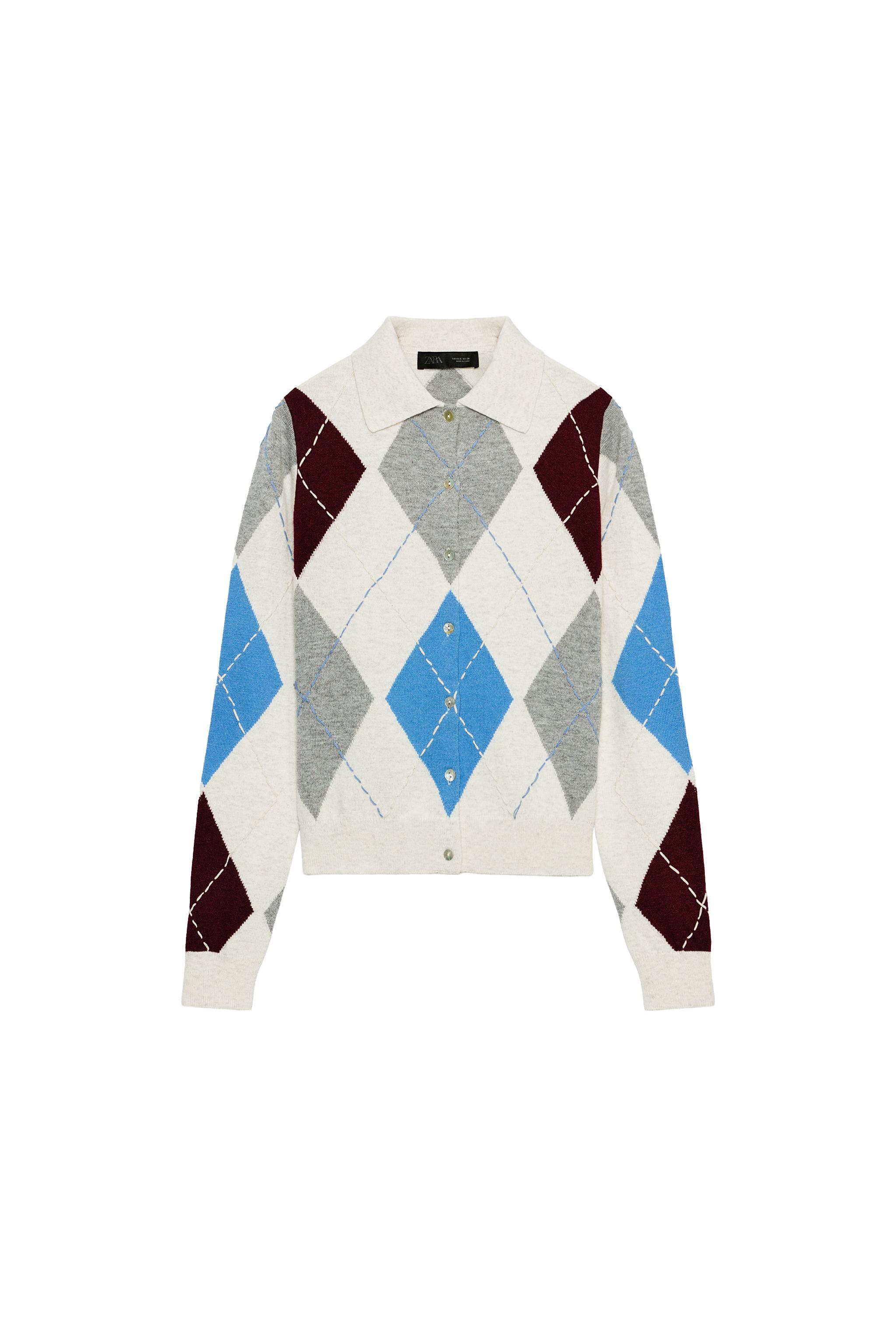 CHAQUETA PUNTO ROMBOS