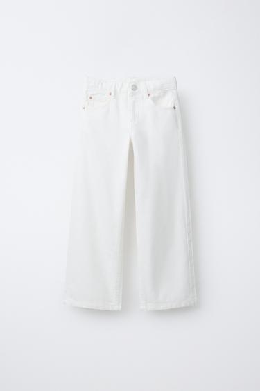 WIDE-LEG JEANS - White by Zara
