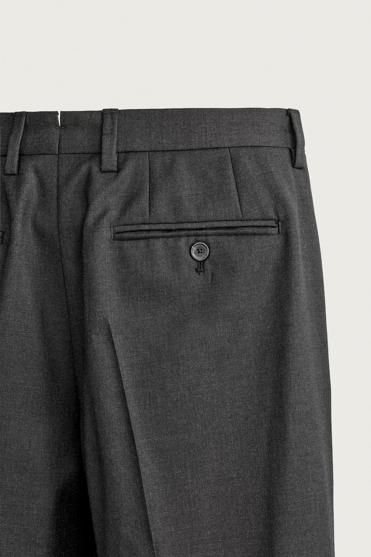 Мужские брюки Zara 100% Wool Suit, цвет: Антрацитовый серый — фото 8