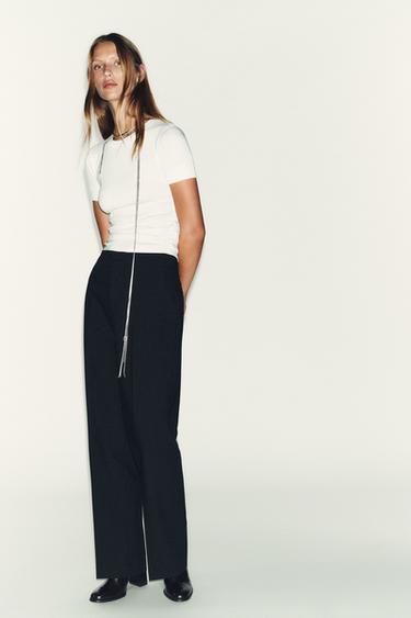 MINIMAL SHORT SLEEVE T-SHIRT - Oyster-white by Zara