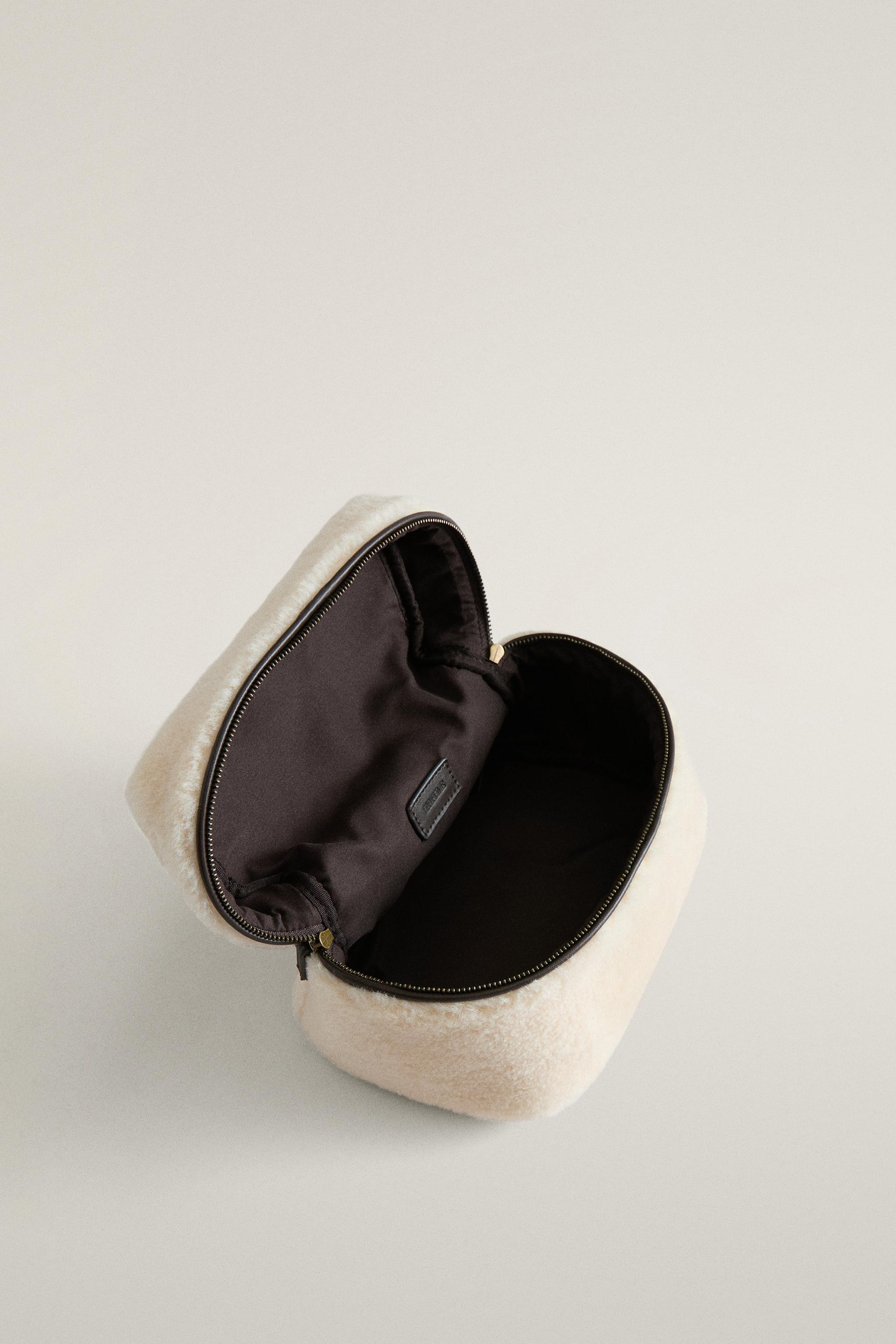 SHEARLING MAKEUP BAG