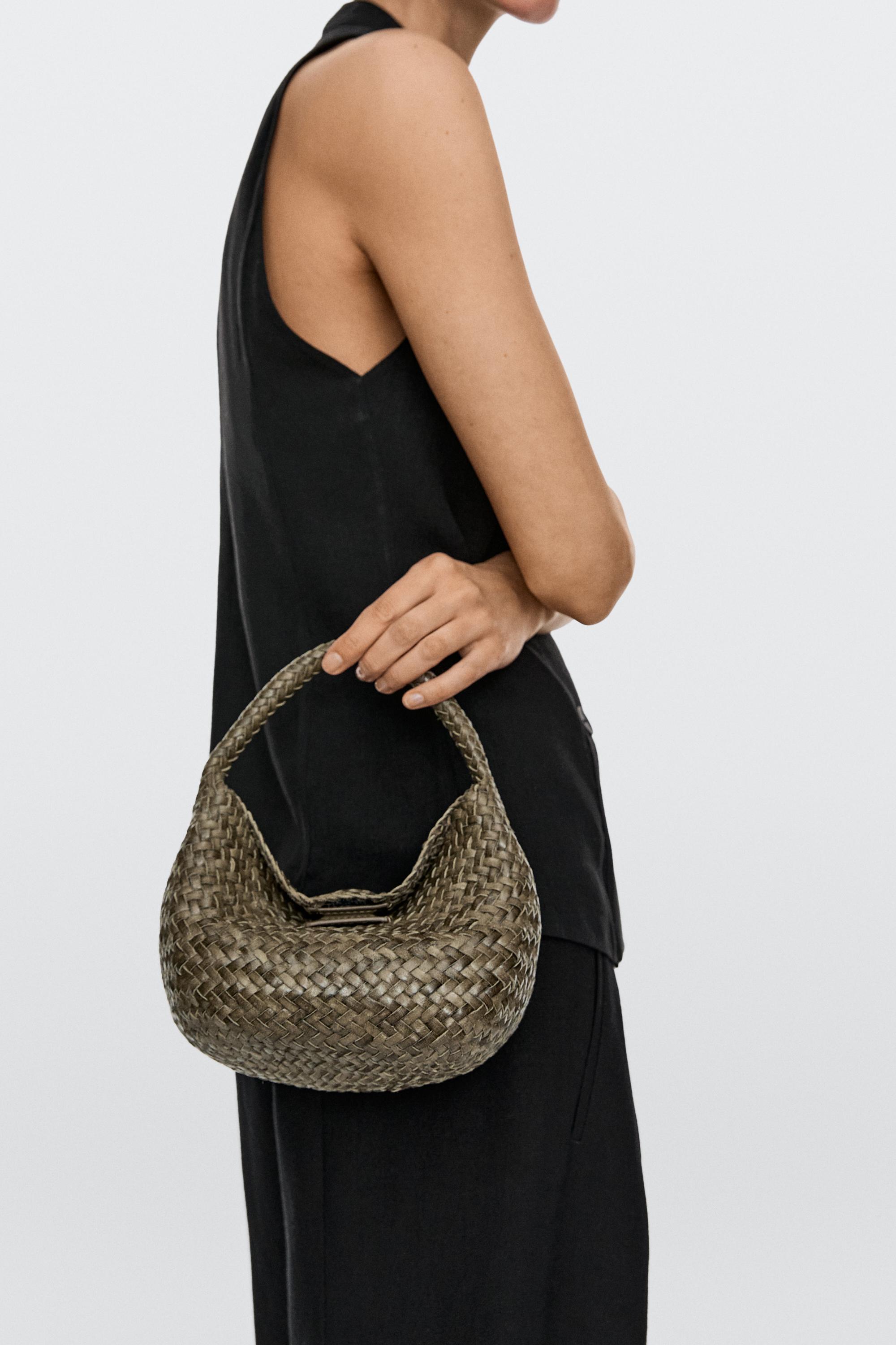 Mini sac tressé cuir nappa