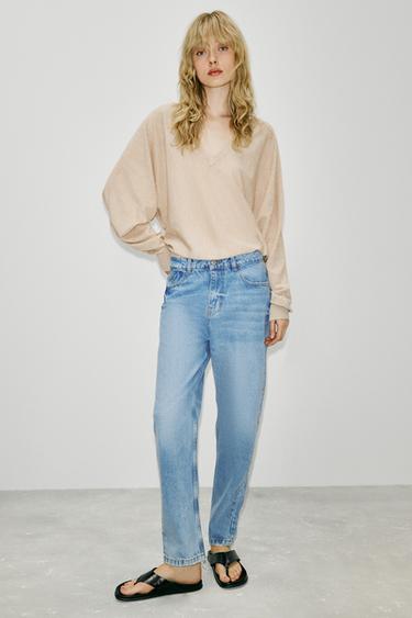 JEANS MOM FIT TIRO ALTO - Azul claro de Zara