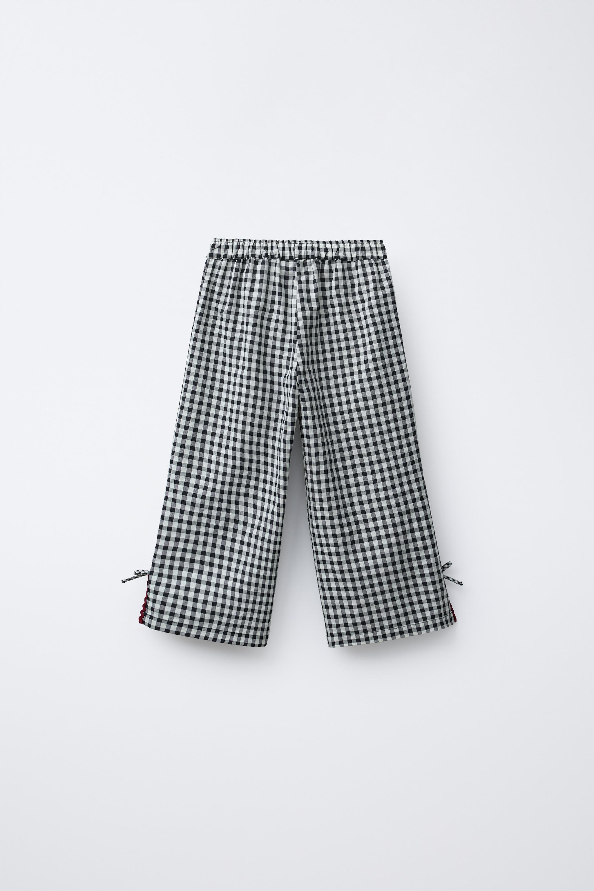 PANTALON JUPE-CULOTTE À CARREAUX VICHY ONDULINA