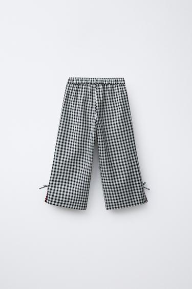 GINGHAM CULOTTES WITH SCALLOPED TRIM - Ecru by Zara - Image 1