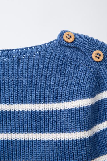 PULL EN MAILLE À RAYURES - Bleuté de Zara - Image 3