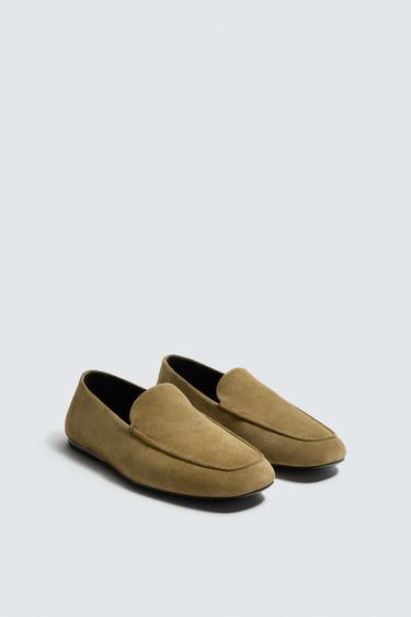 LIMITED EDITION LEATHER LOAFERS - Gold by Zara
