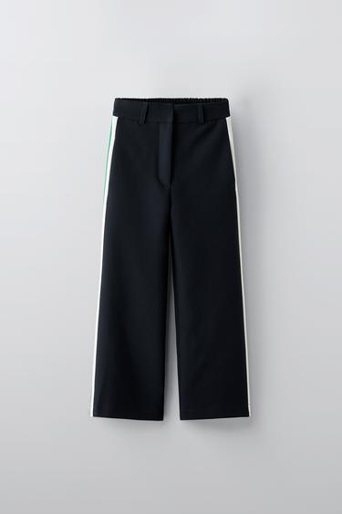Zara PANTS WITH SIDE STRIPE - Navy blue - Image 0