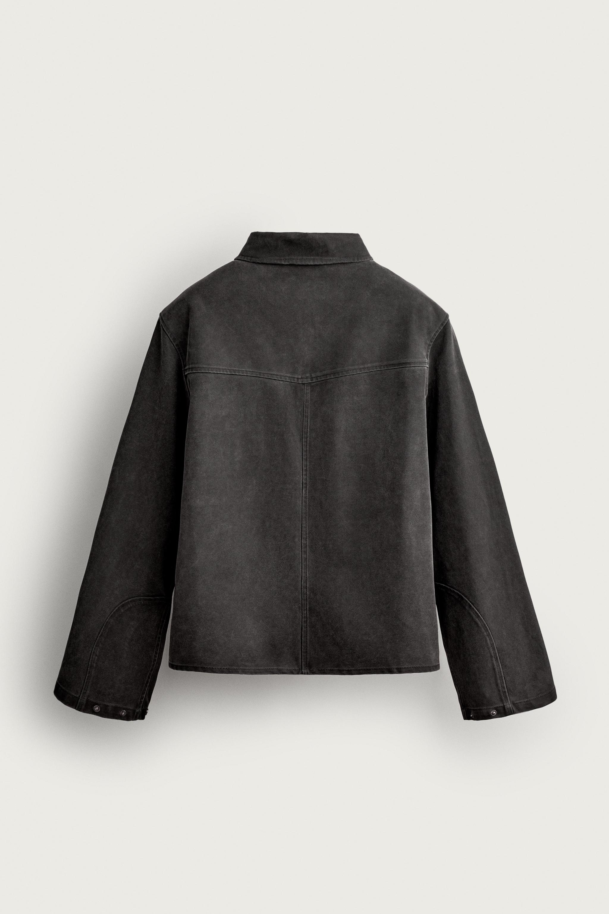 WASHED FAUX SUEDE OVERSHIRT