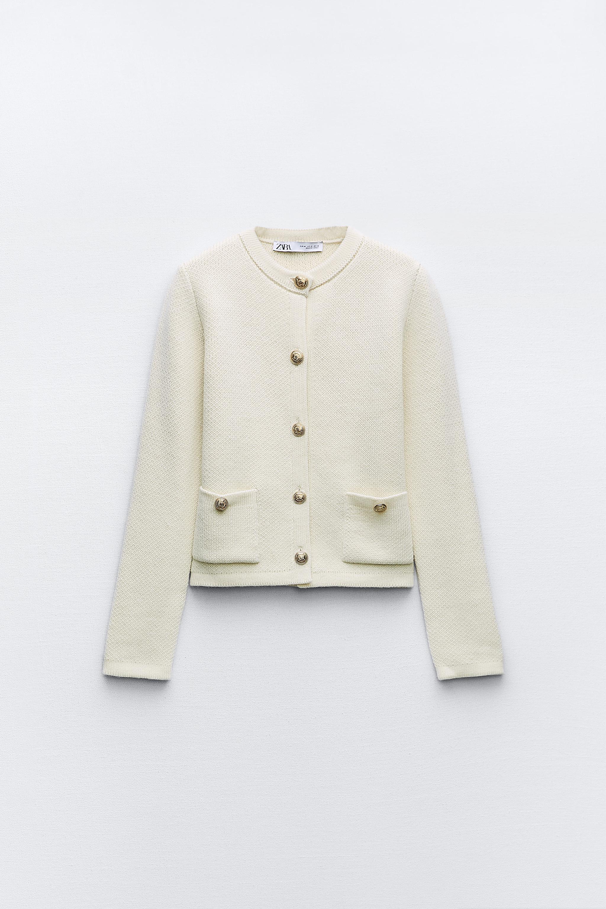 KNIT CARDIGAN WITH GOLDEN BUTTONS - Ecru | ZARA United States