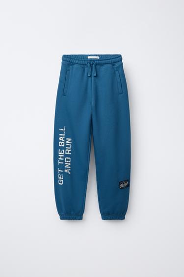 JOGGER TROUSERS WITH TEXT AND LABEL - Bluish by Zara