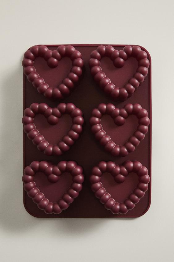 CHRISTMAS SILICONE HEART MOULD - Burgundy by Zara - Image 0