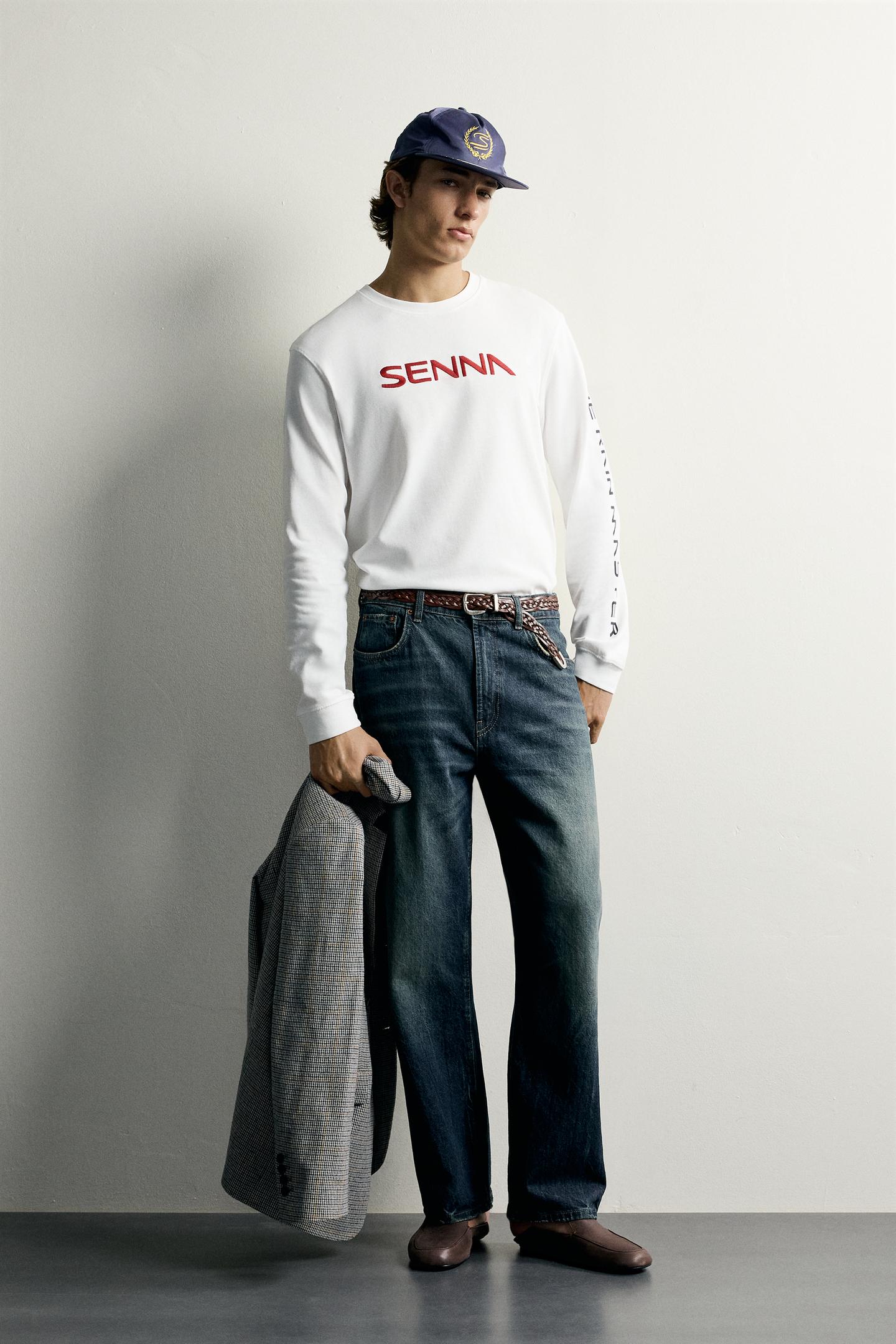 Мужская футболка Zara Ayrton Senna © Senna Brands Printed, цвет: Белый — фото 1