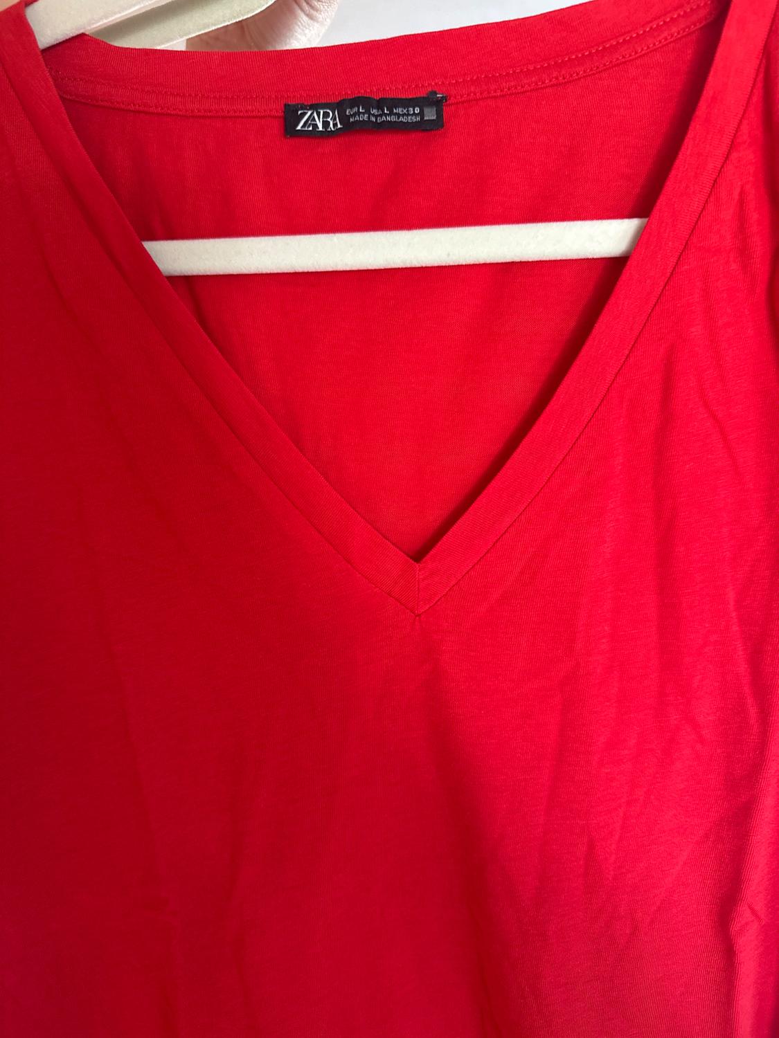 BASIC V-NECK COTTON T-SHIRT - Image 3