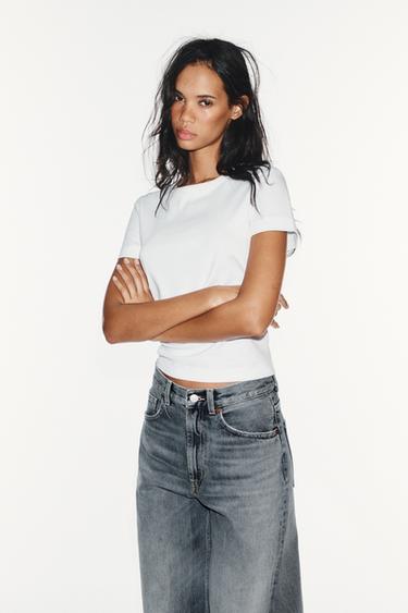 EXTRA WIDE-LEG FIT HIGH-WAIST TRF JEANS - Blue / Grey by Zara