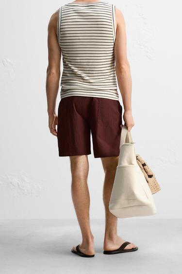 MAILLOT DE BAIN LONG AVEC LACET - Grenat de Zara - Image 2