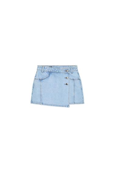 GONNA PANTALONE Z1975 DENIM INCROCIATA - Blu chiaro di Zara