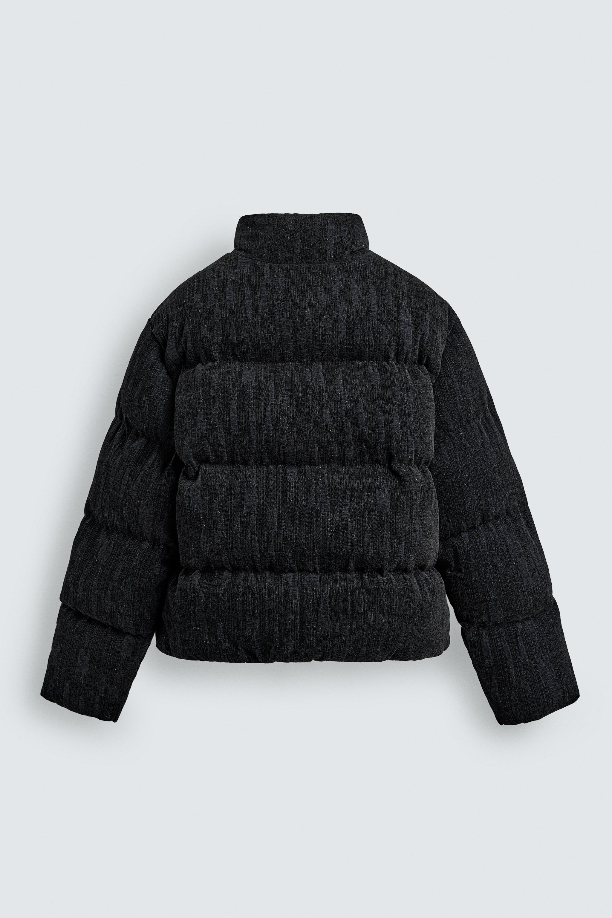 クロップドフィットパフジャケット - ブルー | ZARA Japan / 日本