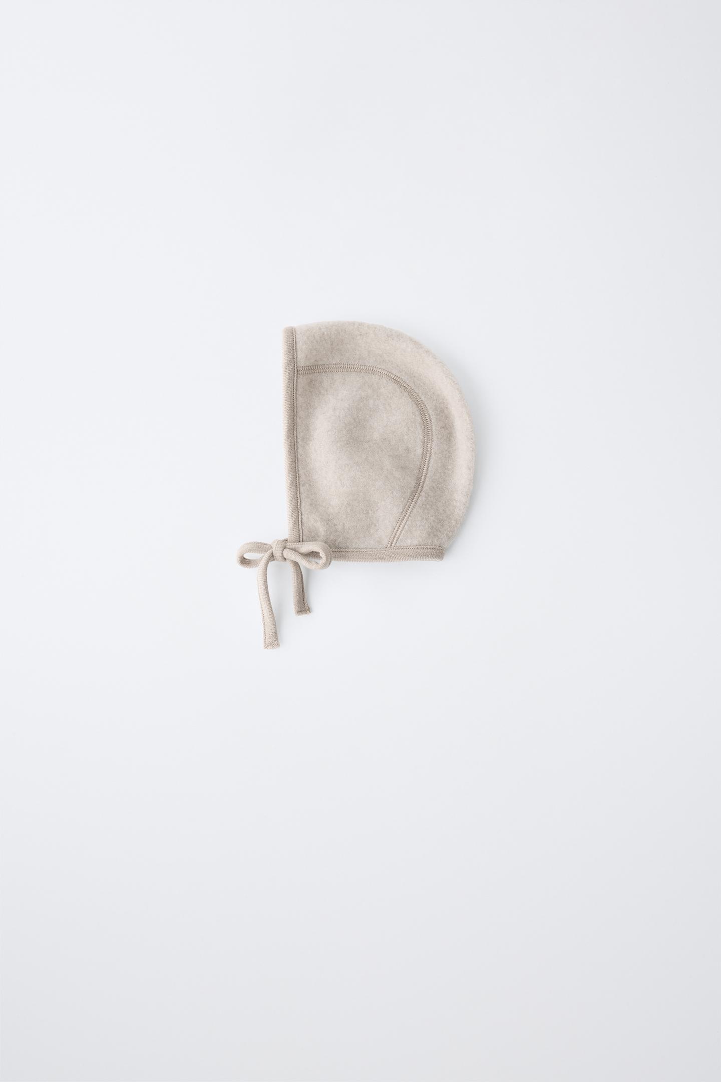 Детские головные уборы Zara 100% Wool Bonnet, цвет: Экрю — фото 1