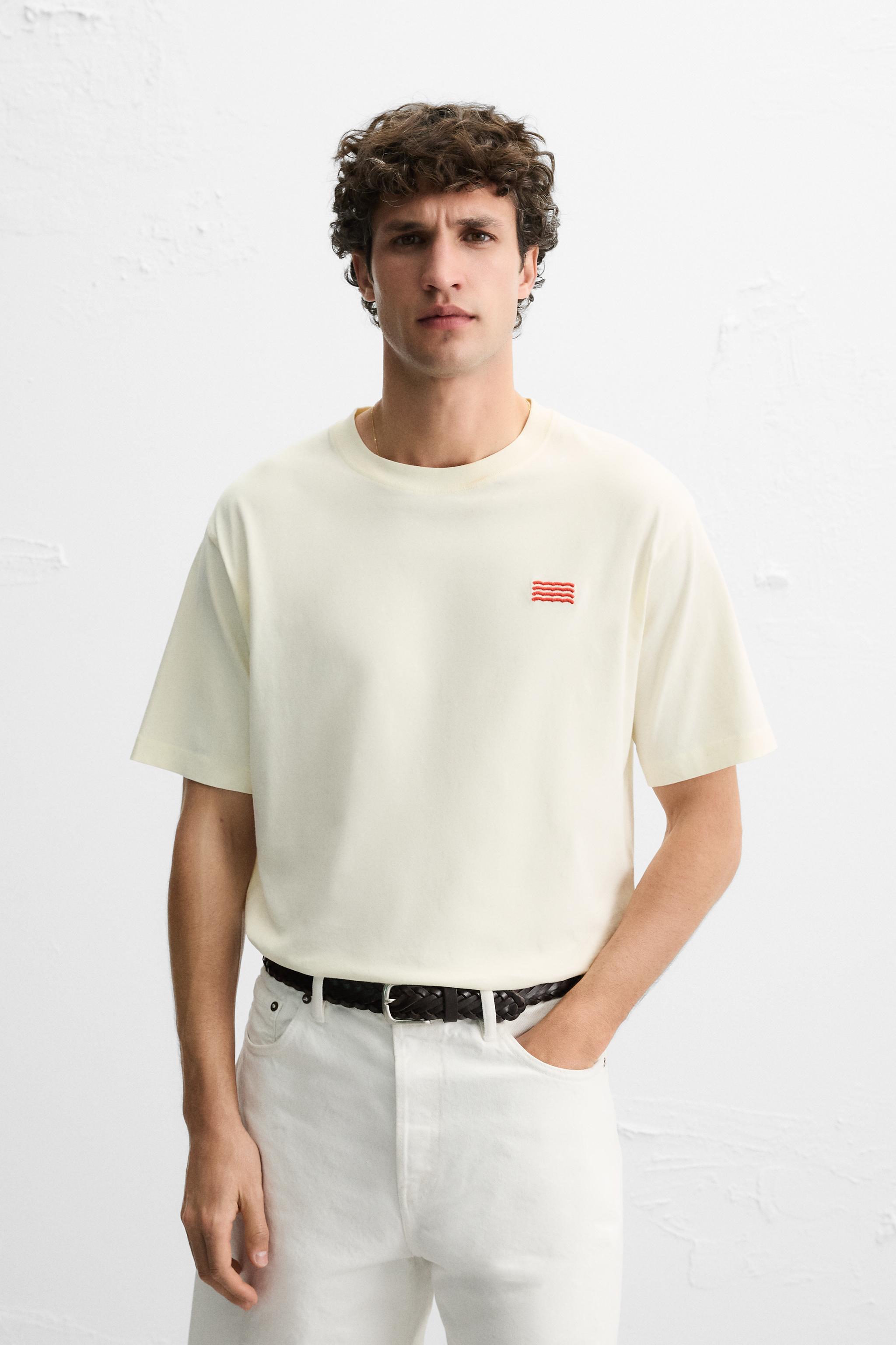 【ZARA】コントラストプリント Tシャツ ホワイト 6224/437/250 コントラストプリントTシャツ - バニラ | ZARA Japan / 日本