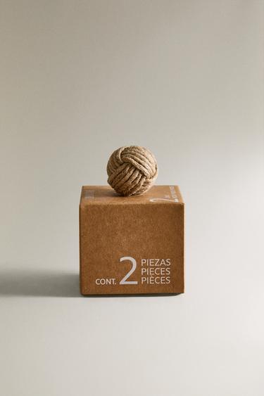 PACK OF KNOTTED DOOR KNOBS (PACK OF 2) - Light beige by Zara - Image 3