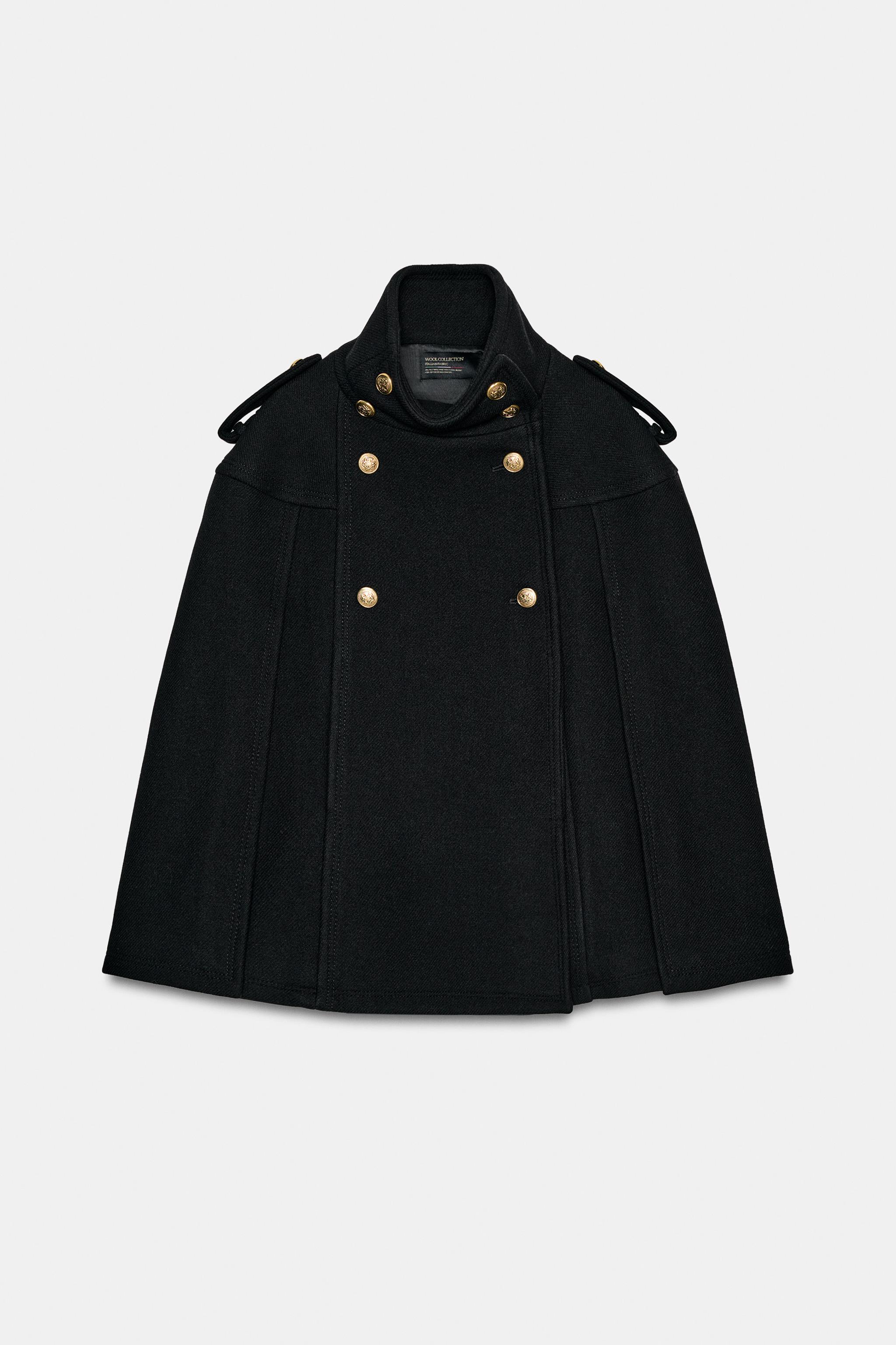 WOOL BLEND CAPE MANTECO ZW COLLECTION