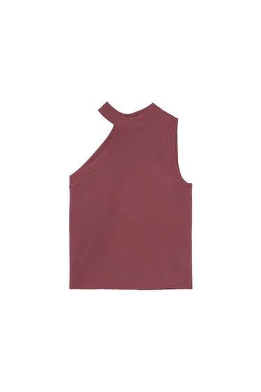KNIT TOP WITH CUT-OUTS