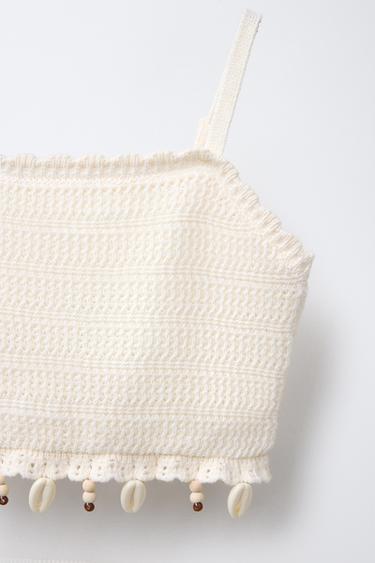 SHELL KNIT TOP AND SKIRT SET - Ecru by Zara - Image 2