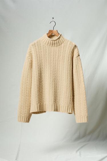 PULL EN LAINE À TORSADES AARON LEVINE X ZARA - Écru de Zara