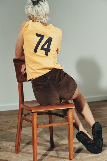 SHORT MINI EFFET DAIM - Marron de Zara - Image 3