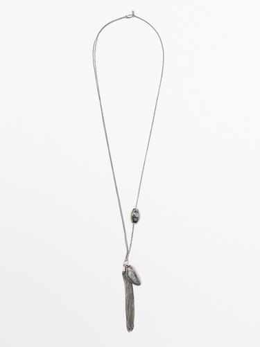 Zara Contrast ceramic necklace - Blue